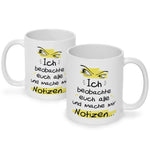 Bedruckte Tasse mit Spruch Ich beobachte euch alle