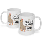 Bedruckte Tasse mit Spruch Die coolsten Alpakas
