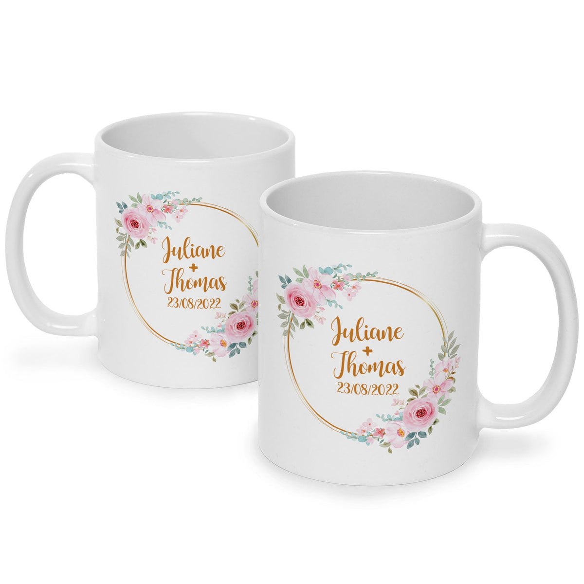 Bedruckte Tasse mit Spruch Rosenhochzeit