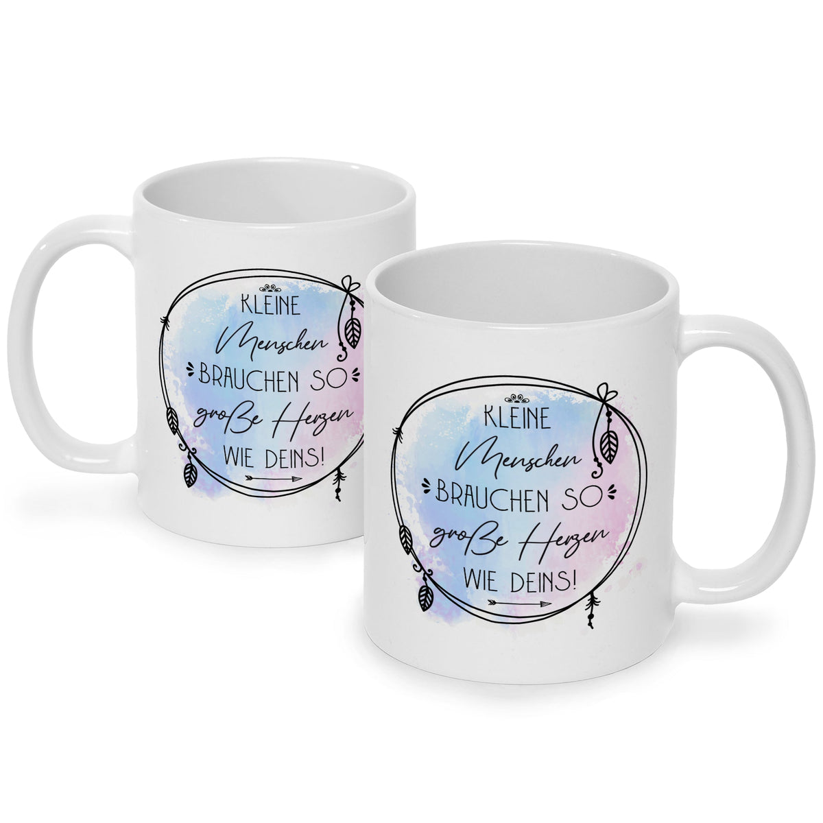Bedruckte Tasse mit Spruch Große Herzen wie Deins