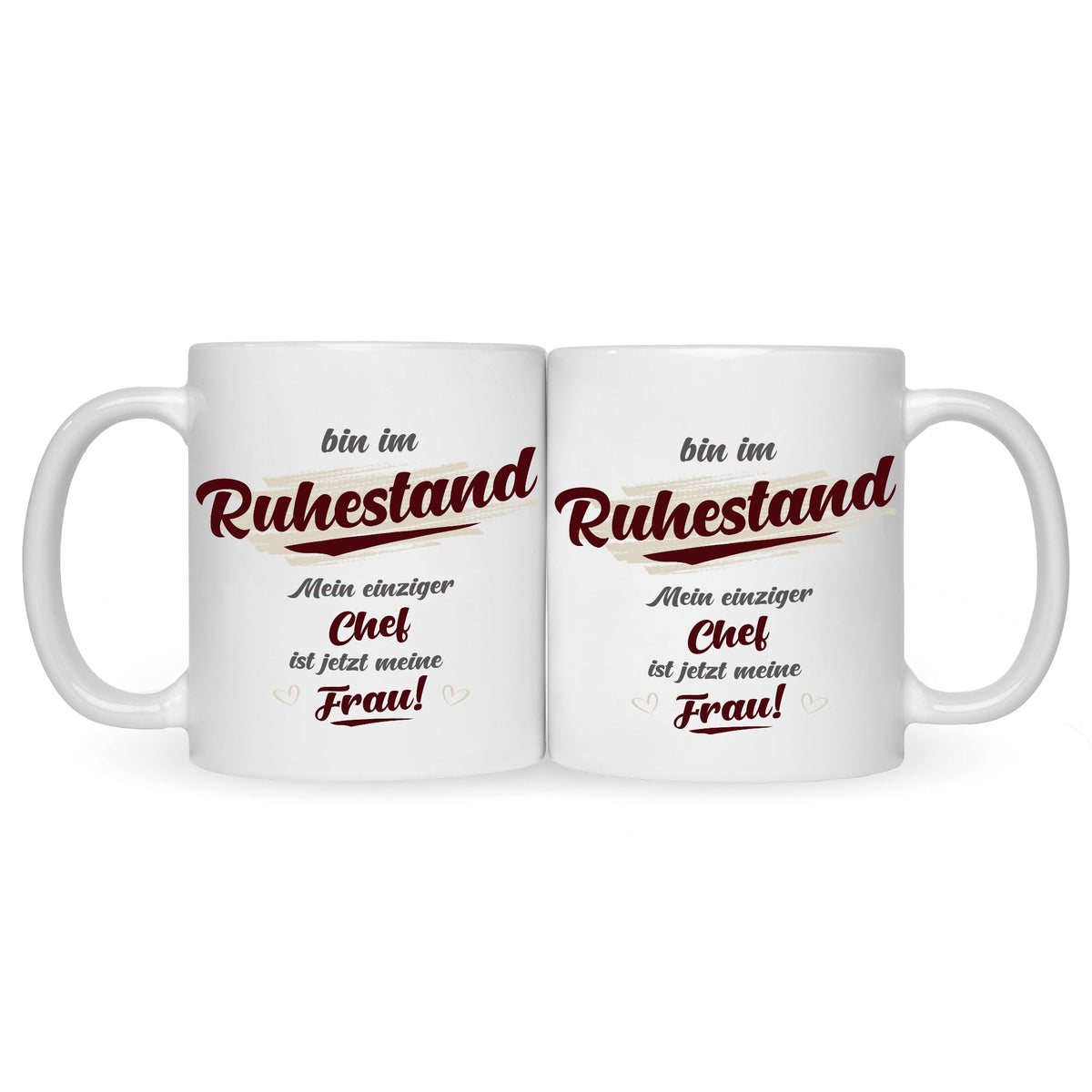 Bedruckte Tasse mit Spruch Bin im Ruhestand