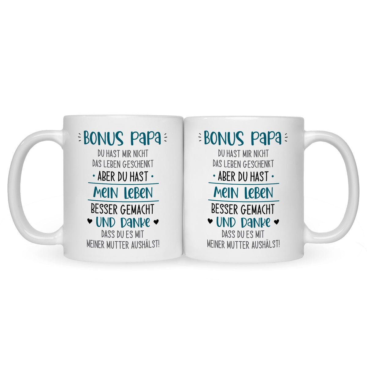 Bedruckte Tasse mit Spruch Bonus Eltern