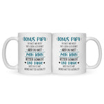 Bedruckte Tasse mit Spruch Bonus Eltern