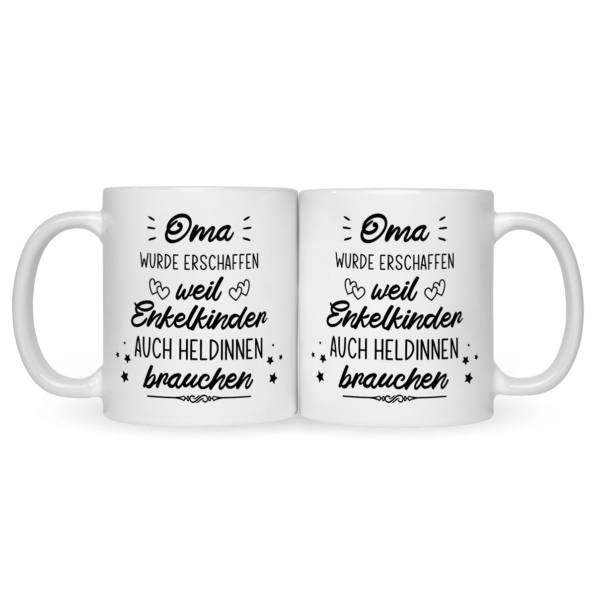 Bedruckte Tasse mit Spruch Heldenhafte Großeltern