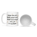 Bedruckte Tasse mit Spruch Kaffee redet nicht