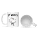 Bedruckte Tasse mit Spruch Guten Morgen Hase