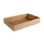Catering-Tray Cardboard / PLA braun, Large  Braun Papier 450x310  | Packung (50 Stück) Namma Markt