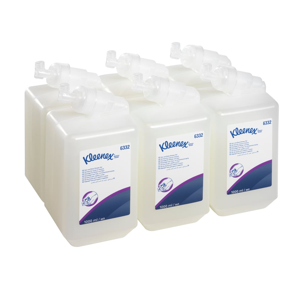 Kleenex® Haar- und Körpershampoo - Kassette / Weiß /1 Ltr - 6 Cassettes | Karton (6 Kartuschen)