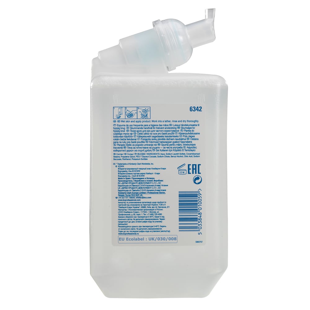 Scott® Control™ Schaum-Handreiniger für die häufige Verwendung - Kassette / Transparent /1 l - 6 Cassettes | Karton (6 Kartuschen)