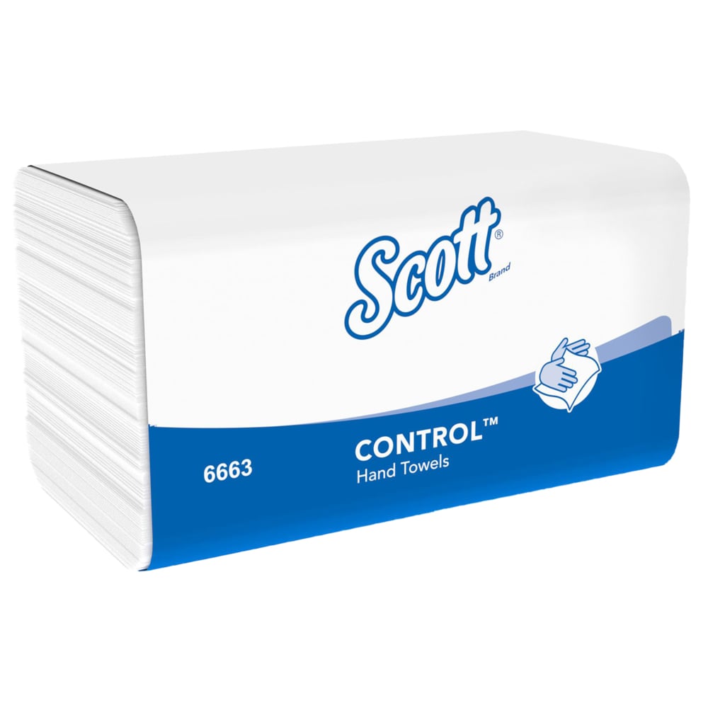 Scott® CONTROL™ Falthandtücher - Weiß - 15 Clips  x 212 Sheets | Karton (15 Päckchen)