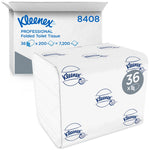 Kleenex® Toilettenpapier - Einzelblattsytem / Weiß /200 - 36 Packs  x 200 Toilet Tissue Sheets | Karton (36 Päckchen)