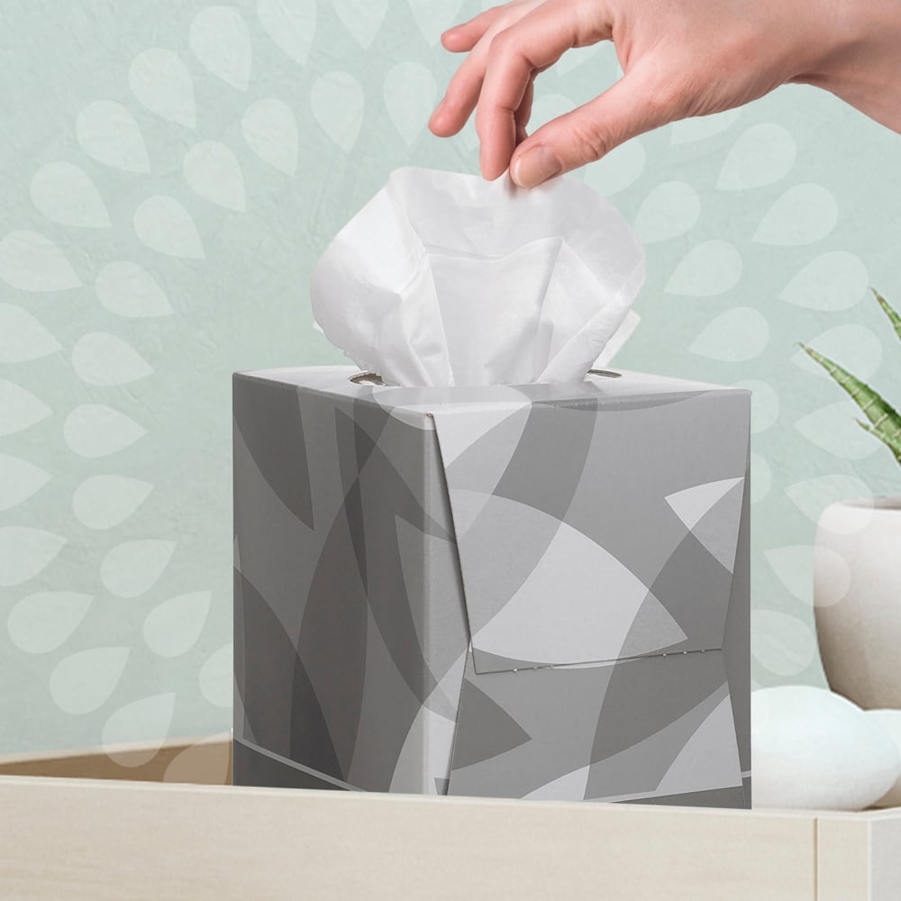 Kleenex® Kosmetiktücher - Würfel-Box / Weiß