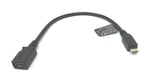 USB 2.0 Kabel 15 cm Micro B Stecker zu Buchse Adapter in Schwarz | System-S