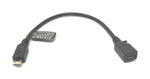 USB 2.0 Kabel 15 cm Micro B Stecker zu Buchse Adapter in Schwarz | System-S
