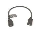 USB 2.0 Kabel 15 cm Micro B Buchse zu Buchse in Schwarz | System-S