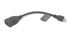 USB 2.0 Kabel 15 cm Micro B Stecker zu Typ A Buchse Adapter in Schwarz | System-S