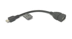 USB 2.0 Kabel 15 cm Micro B Stecker zu Typ A Buchse Adapter in Schwarz | System-S