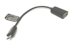 USB 2.0 Kabel 15 cm Micro B Stecker zu Typ A Buchse Adapter in Schwarz | System-S
