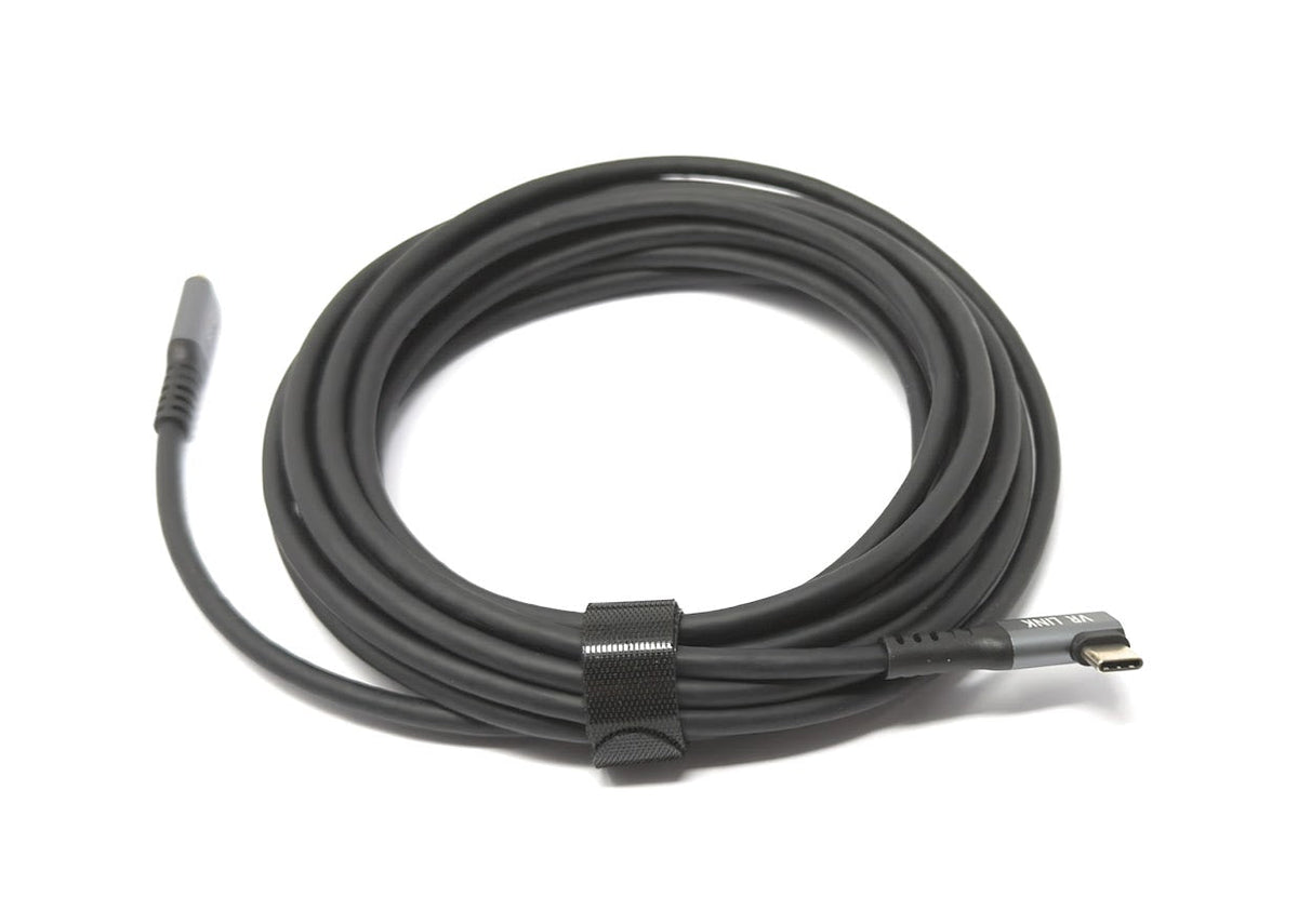 USB 3.2 Gen 1 Kabel 5 m Typ C Stecker zu Stecker Winkel in Schwarz | System-S
