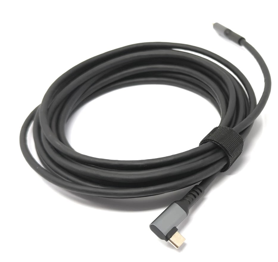 USB 3.2 Gen 1 Kabel 5 m Typ C Stecker zu Stecker Winkel in Schwarz | System-S