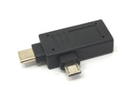 USB Y 3.1 Adapter Typ C Stecker & 2.0 Micro B Stecker zu A Buchse Kabel Schwarz | System-S