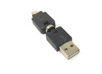 USB 2.0 Adapter Micro B Stecker zu Typ A Buchse 360° Winkel Kabel in Schwarz | System-S