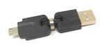 USB 2.0 Adapter Micro B Stecker zu Typ A Buchse 360° Winkel Kabel in Schwarz | System-S
