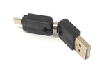 USB 2.0 Adapter Micro B Stecker zu Typ A Buchse 360° Winkel Kabel in Schwarz | System-S