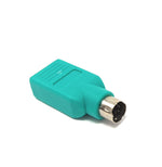 USB 2.0 Adapter Typ A Buchse zu PS/2 Stecker PS2 Kabel in Türkis | System-S