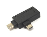 USB Y 3.1 Adapter Typ C Stecker & 2.0 Micro B Stecker zu A Buchse Kabel Schwarz | System-S