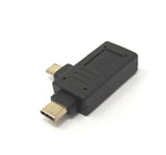 USB Y 3.1 Adapter Typ C Stecker & 2.0 Micro B Stecker zu A Buchse Kabel Schwarz | System-S