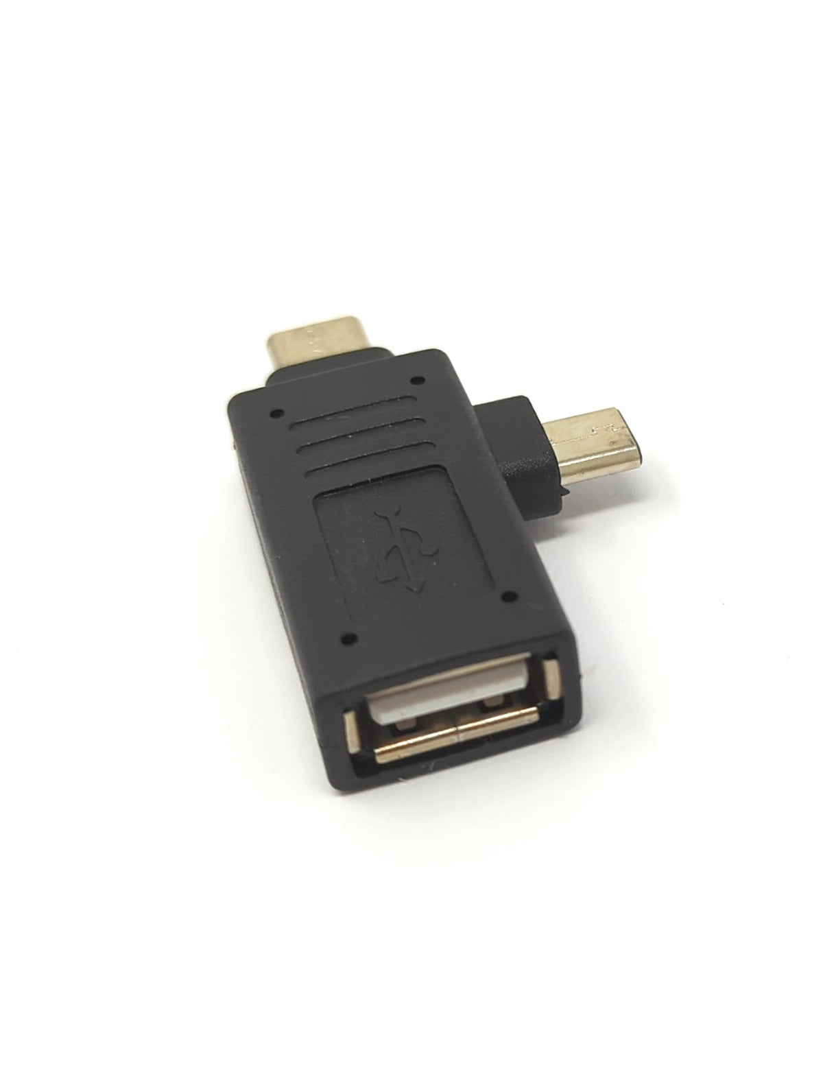 USB Y 3.1 Adapter Typ C Stecker & 2.0 Micro B Stecker zu A Buchse Kabel Schwarz | System-S