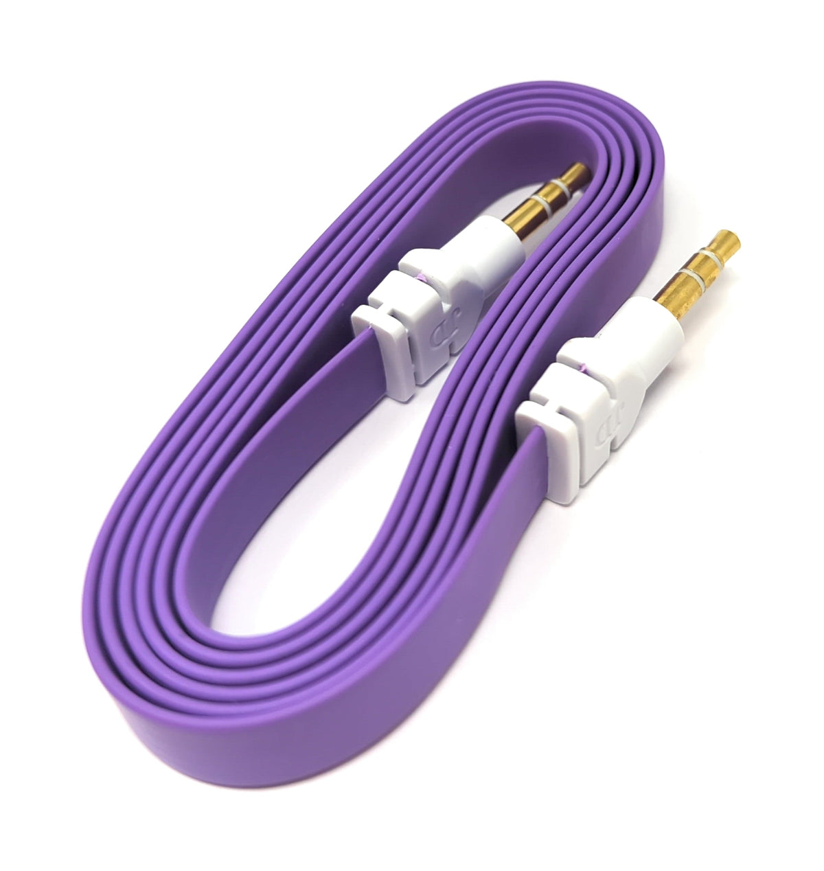Audio Kabel 100 cm Stereo AUX Klinke 3,5 mm Stecker zu Stecker flach in Lila | System-S