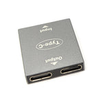 USB 3.1 Y Adapter Typ C Buchse zu 2x Buchse Kabel in Grau | System-S