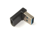 USB 3.1 Adapter Typ C Buchse zu 3.0 Typ A Stecker Winkel Kabel in Schwarz | System-S