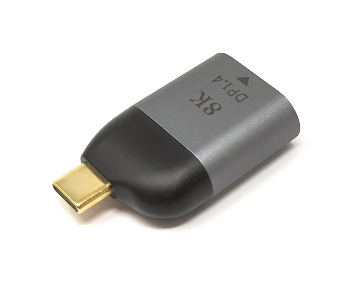 DisplayPort Adapter DP Buchse zu USB 3.1 Typ C Stecker 8K Kabel in Grau | System-S