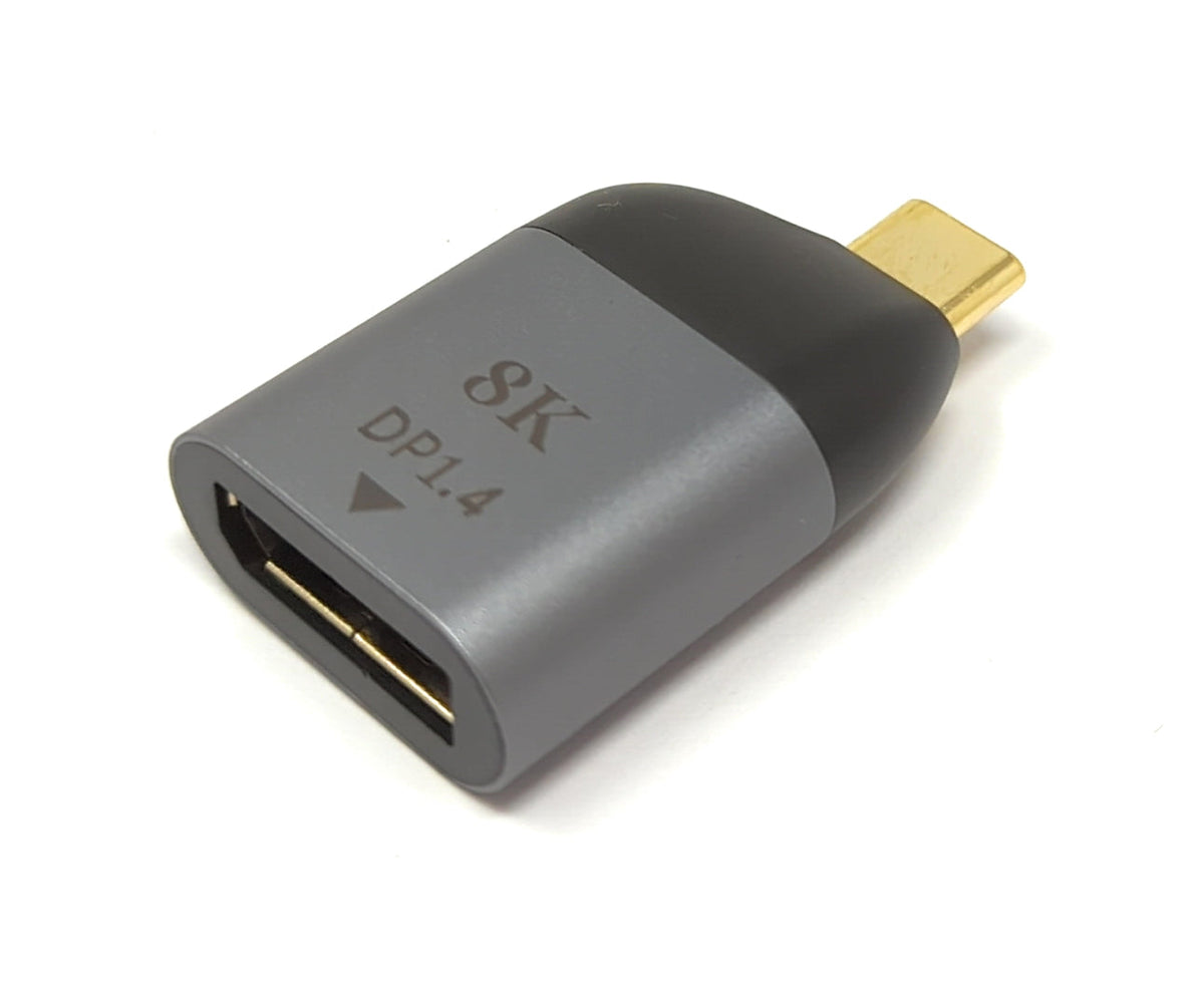 DisplayPort Adapter DP Buchse zu USB 3.1 Typ C Stecker 8K Kabel in Grau | System-S