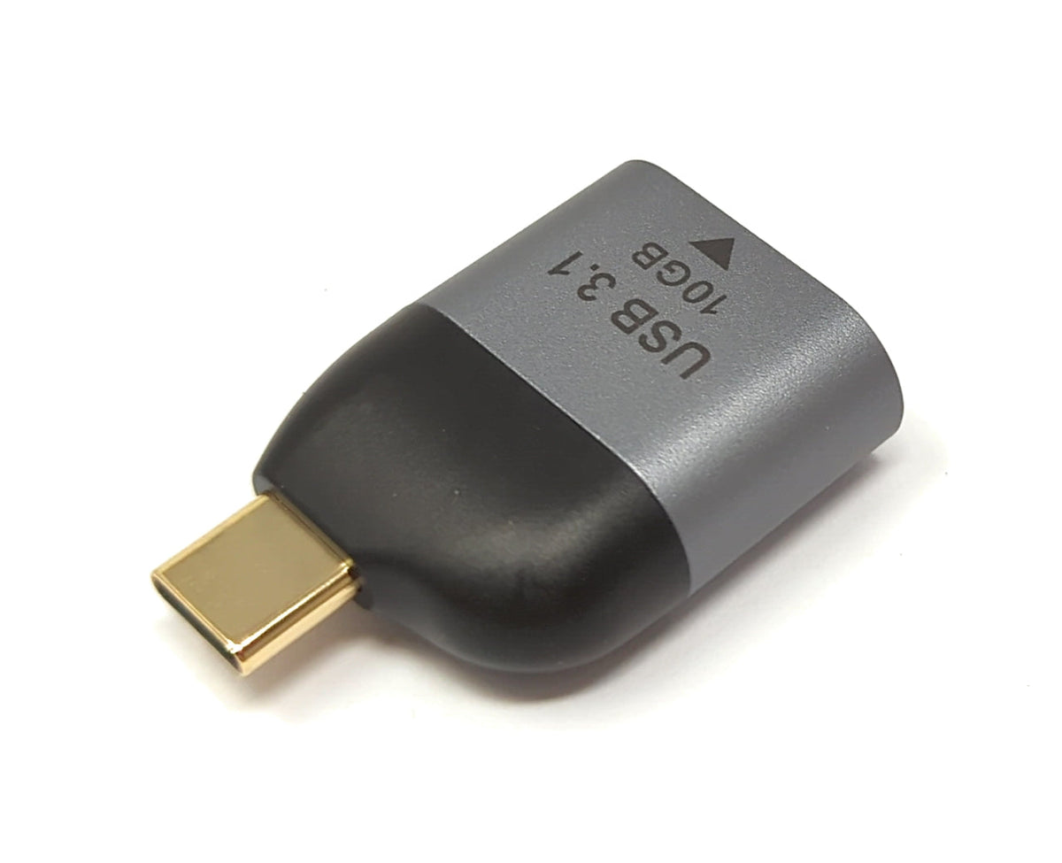 USB 3.1 Gen 2 Adapter Typ C Stecker zu Buchse Kabel in Grau | System-S