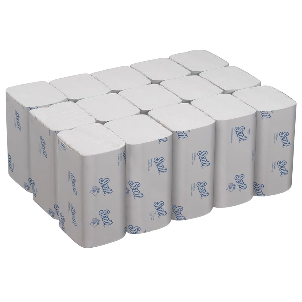 Scott® Control™ Handtücher - Interfold / Weiß /Klein - 15 Clips  x 304 Sheets | Karton (15 Päckchen)