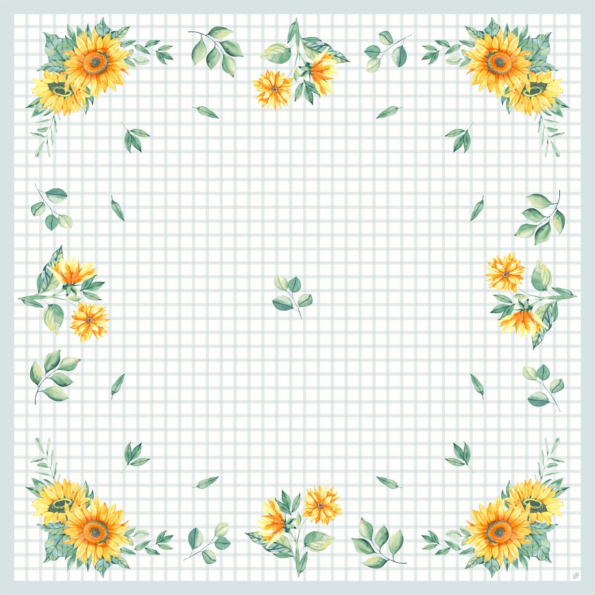 Dunicel Mitteldecke 84x84 cm - Sonnenblumenmotiv für Feste | Karton (1 Packung)