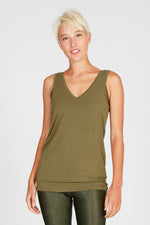 Cosy Twist Tank olive