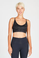Yoga Bra Top Amba - Zebra Anthracite