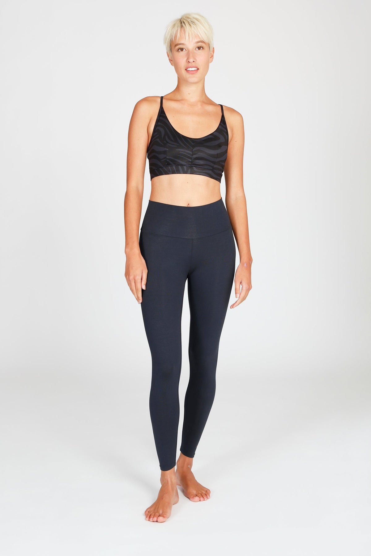 Yoga Bra Top Amba - Zebra Anthracite