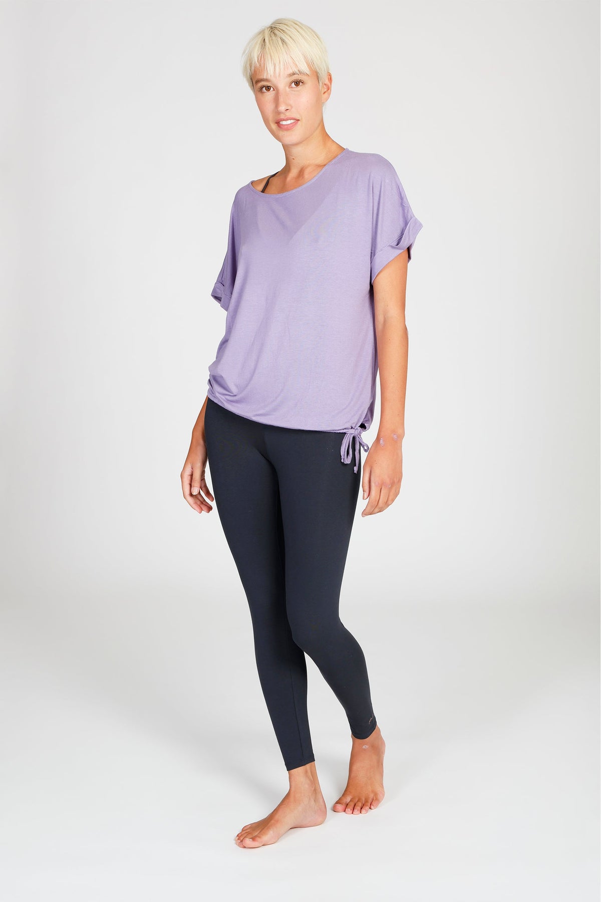 Cosy Tee mit Tunnelzug violet