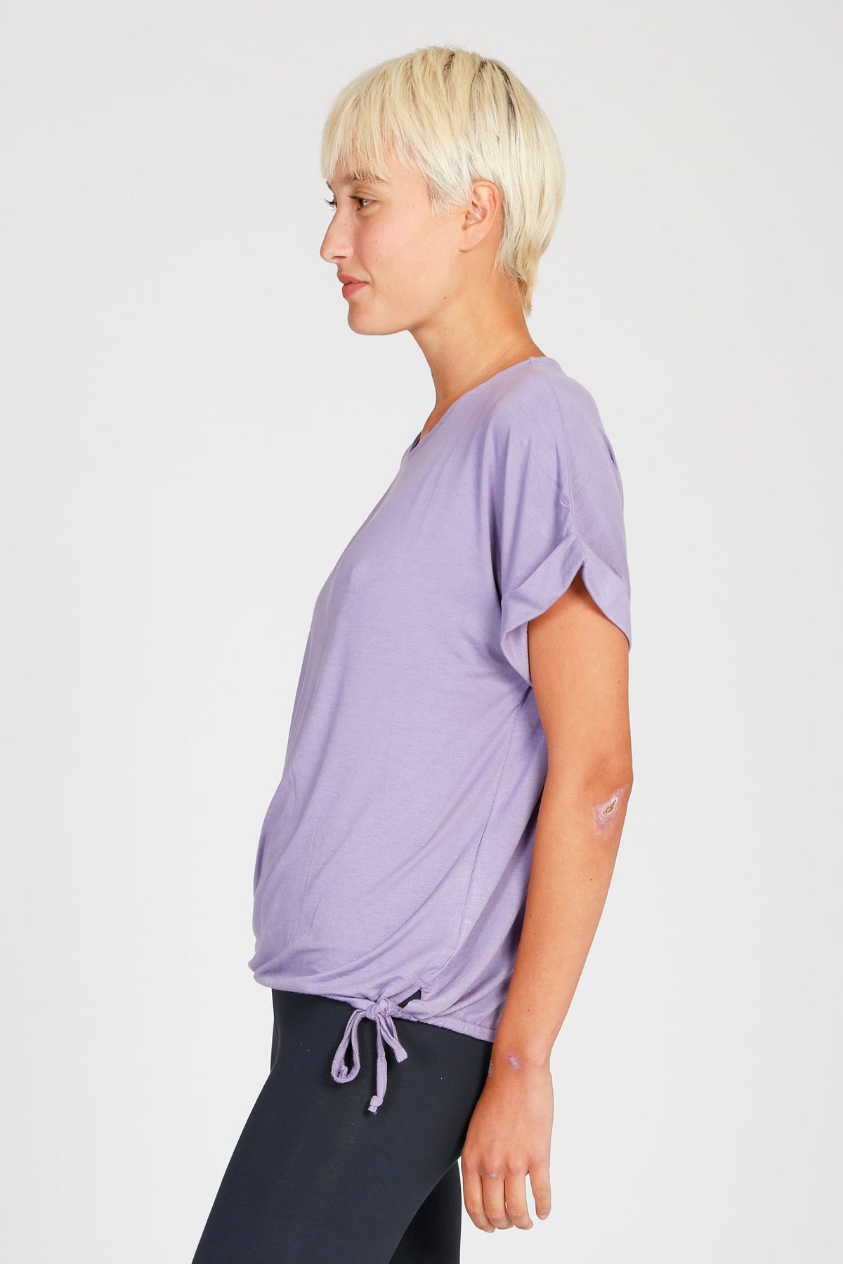 Cosy Tee mit Tunnelzug violet