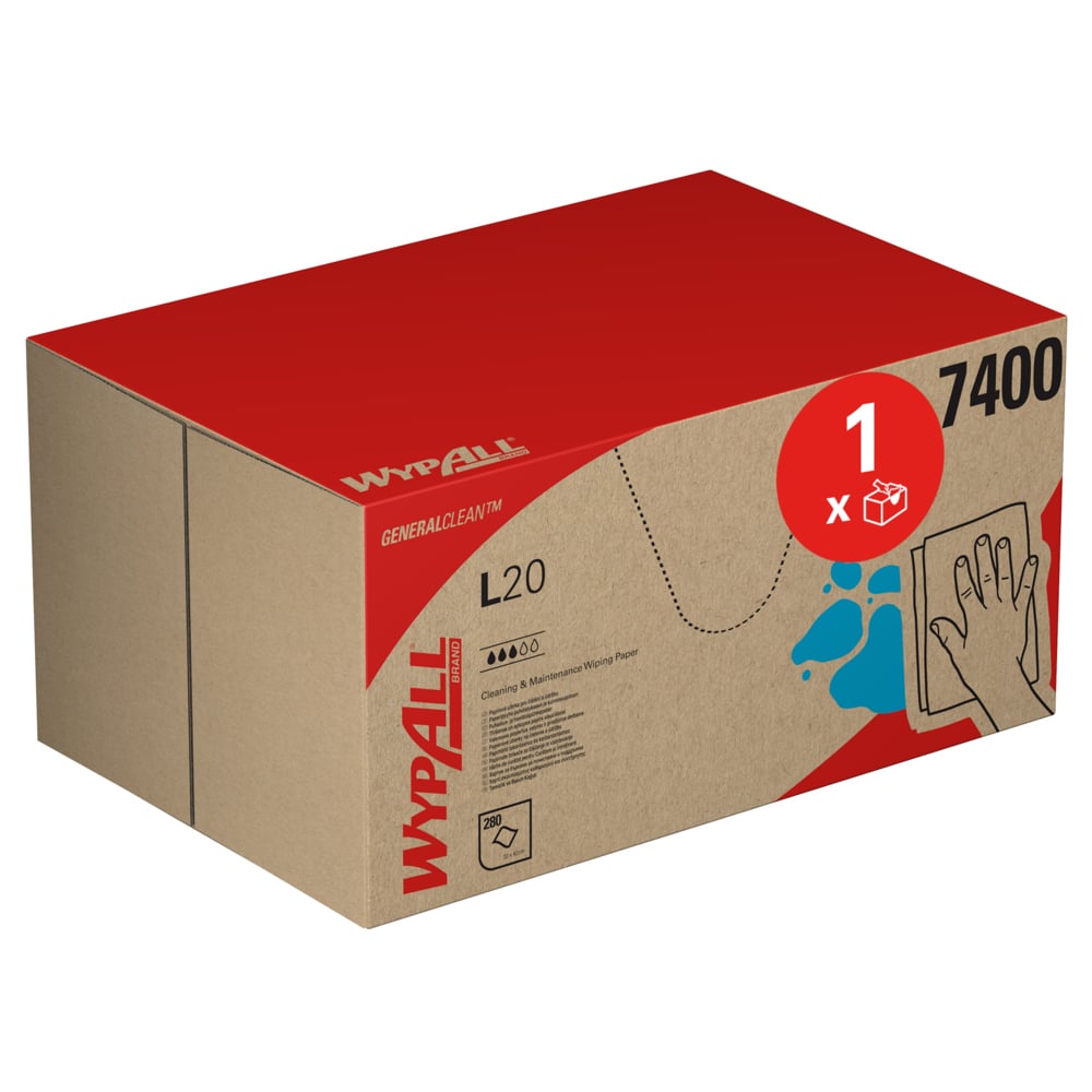WypAll® L20 Genral Clean - BRAG™ Box / Blau - 1 Brag Box  x 280 Sheets | Karton (1 Box)
