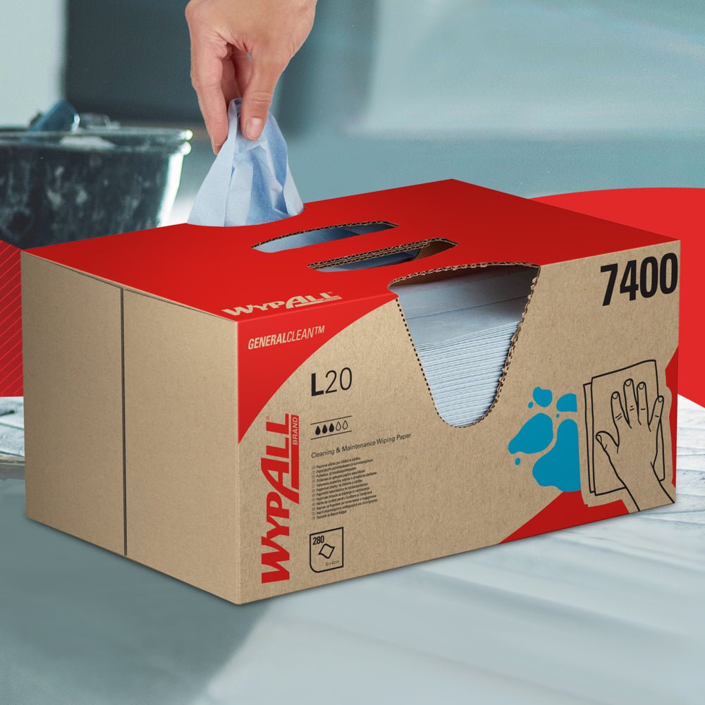 WypAll® L20 Genral Clean - BRAG™ Box / Blau - 1 Brag Box  x 280 Sheets | Karton (1 Box)