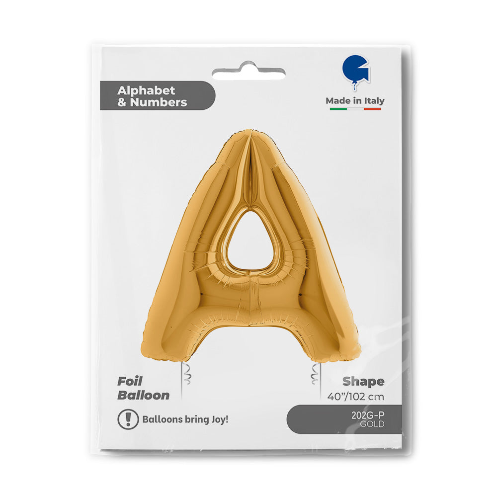Riesenbuchstabe Folienballon 40"/102cm | Gold #A