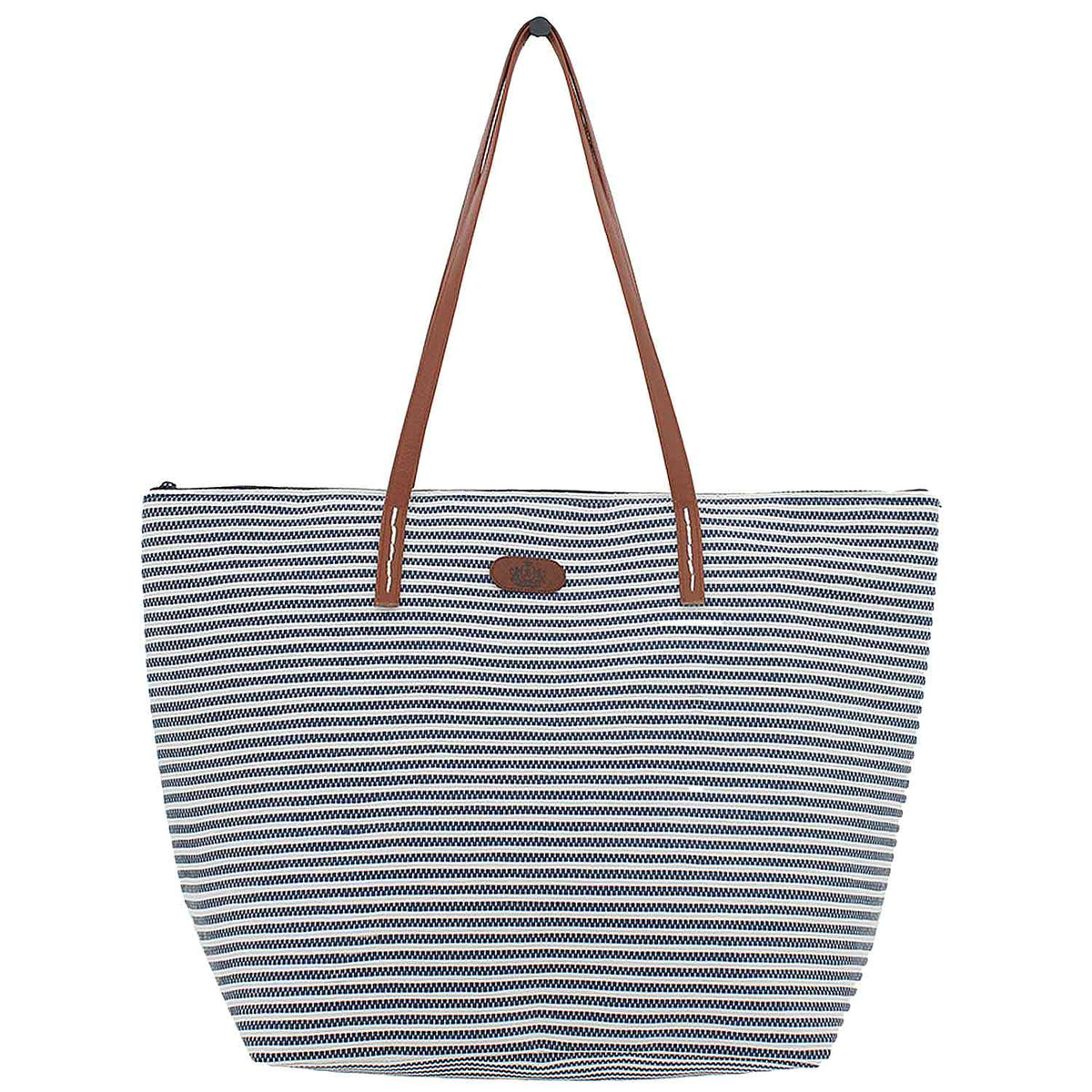 XL Strandtasche » Maritime Streifen Tasche » große Handtasche ca. 54 x 39 cm » Maritim Schultertasche » Badetasche mit Reißverschluss