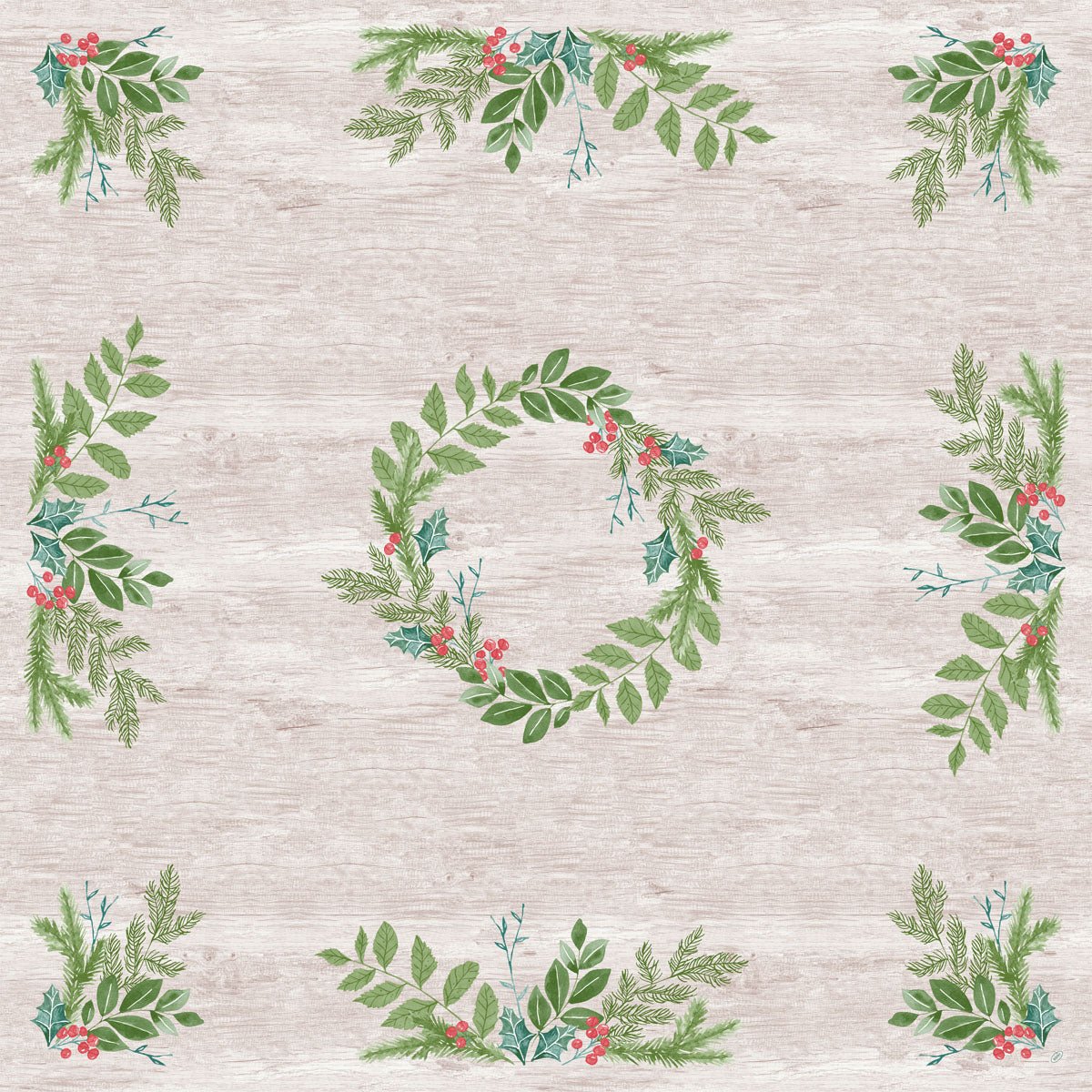 Dunicel Mitteldecke 84x84 cm Winter Greenery | Packung (20 Stück)